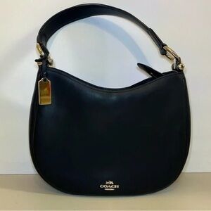 Coach Nomad Hobo Shoulder Bag Black Leather Gold Hardware